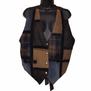 Vintage JERI MARQUE Leather Patchwork Vest~M